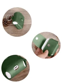 1pc PU Earphone Case - Dark Green - View 3