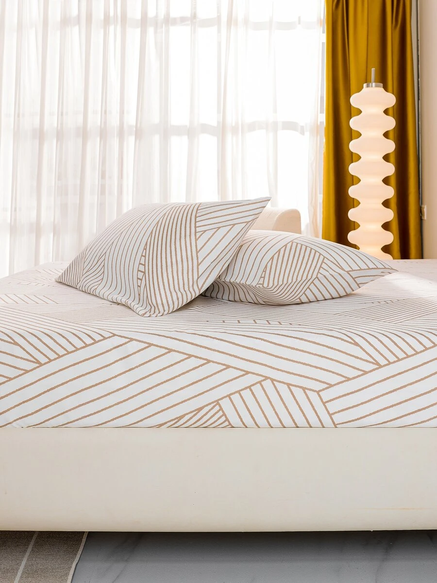 條紋圖案床笠套裝不附內芯