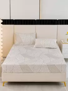 條紋圖案床笠套裝不附內芯