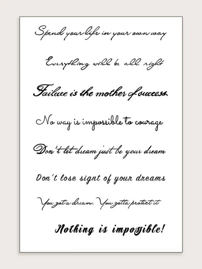 STARTTOOS 小巧花卉手臂纹身贴纸 - 黑色极简细线励志英文单词短语设计，Y2K 临时假纹身，适用于 DIY、动漫展、音乐节、情人节、派对礼物，适用于手腕、脚踝、肩膀、脖子、锁骨，防水逼真纹身贴纸