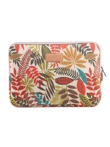 Leaf Print Laptop Bag - Multicolor - View 2