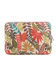Leaf Print Laptop Bag - Multicolor - View 3