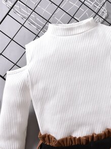 Bộ hai mảnh Gái Cắt ra Quần paper-bag Khối Màu Ăn mặc đẹp - Nhiều màu - Xem 3