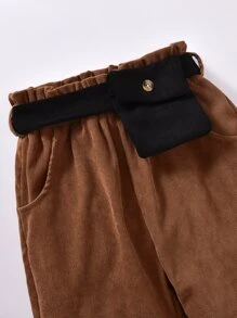 Bộ hai mảnh Gái Cắt ra Quần paper-bag Khối Màu Ăn mặc đẹp - Nhiều màu - Xem 4