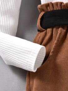 Bộ hai mảnh Gái Cắt ra Quần paper-bag Khối Màu Ăn mặc đẹp - Nhiều màu - Xem 5