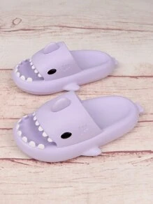 pueenb Chanclas con diseño de tiburón para mujer - Morado - Ver 7