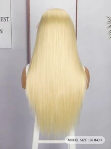 Peluca sintética largo recto con diadema - Dorado - Ver 2