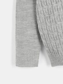 Boys Cable Knit Cardigan - Grey - View 4