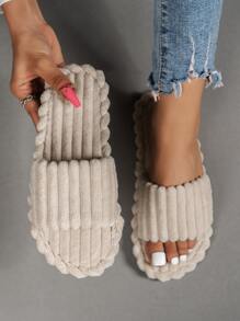 單帶臥室拖鞋 - 米色 - 查看 1