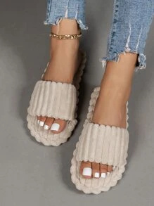 單帶臥室拖鞋 - 米色 - 查看 5