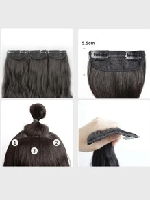 假髮女長發【水波紋】三片接發膜長髮捲發蓬鬆髮捲無痕假髮膜 - 黑色 - 查看 4