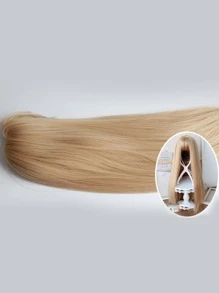 Peluca sintética largo recto con tupe - Dorado - Ver 4