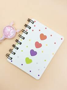 1入組心和波點圖案綫圈筆記本 - 彩色 - 查看 2