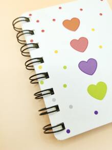 1入組心和波點圖案綫圈筆記本 - 彩色 - 查看 4