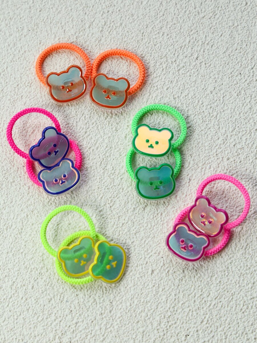 10 bucăți pentru fetițe mici decor cap de urs cravată de păr