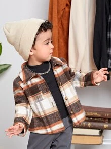 SHEIN 嬰兒男童格紋印花外套,不附內搭 - 彩色 - 查看 4