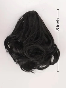 Short Body Ponytail Synthetic Hair Extension With Claw - Black - View 5