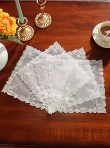 1 件 100% 涤纶绣花餐垫 - 米色 - 查看 1