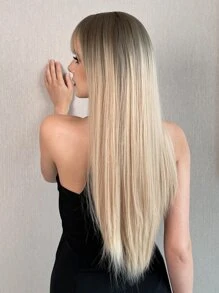 夾片長款直筒合成纖維接髮 - 金色 - 查看 1