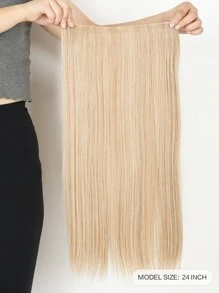 夾片長款直筒合成纖維接髮 - 金色 - 查看 2