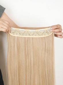 夾片長款直筒合成纖維接髮 - 金色 - 查看 3