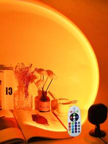 1pc 16 Color Usb Power Led Sunset Projection Light With Remote ,4 Modes Rgb Sunrise Sunset Lamp, Led Night Light Projector For Photography/Selfie Party DECOR,Home Decor,Living Room Decor, Bedroom Decor Light,Camping Decor,Wedding Decor, Gifts For Women,Girls,Friends,Family - Multicolor - View 7