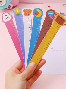 5 piezas Regla con diseño de dibujos animados - Multicolor - Ver 1
