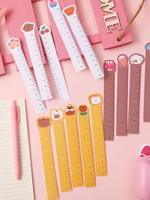 5 piezas Regla con diseño de dibujos animados - Multicolor - Ver 2