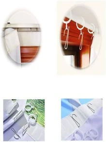 2 piezas Cortina Navidad con muñeca de nieve & con patrón de regalo impermeable - Multicolor - Ver 6