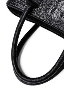 3pcs Crocodile Embossed Twist Lock Tote Bag Set, Best Work Bag For Women - Black - View 2