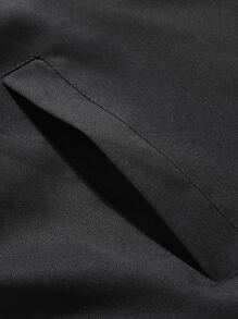 Manfinity Men Letter Graphic Striped Trim Varsity Jacket - Black - View 6