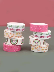 4rolls Cartoon Graphic Washi Tape - Multicolor - View 1