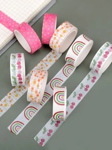 4rolls Cartoon Graphic Washi Tape - Multicolor - View 2