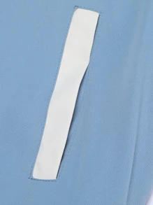 Aesthetic Post 男士1入組字母刺繡雙色學院風夾克 - 藍色 - 查看 5