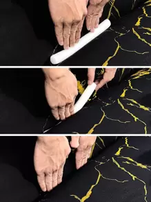 1pc Metallic Marble Print Stretchy Sofa Slipcover - Multicolor - View 6