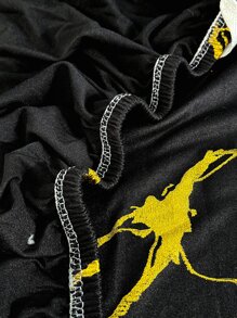 1pc Metallic Marble Print Stretchy Sofa Slipcover - Multicolor - View 7