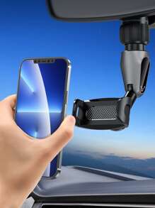 1 pieza Soporte para teléfono de espejo retrovisor del coche - Negro - Ver 2