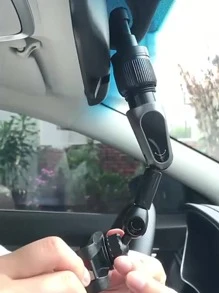 1 pieza Soporte para teléfono de espejo retrovisor del coche - Negro - Ver 5