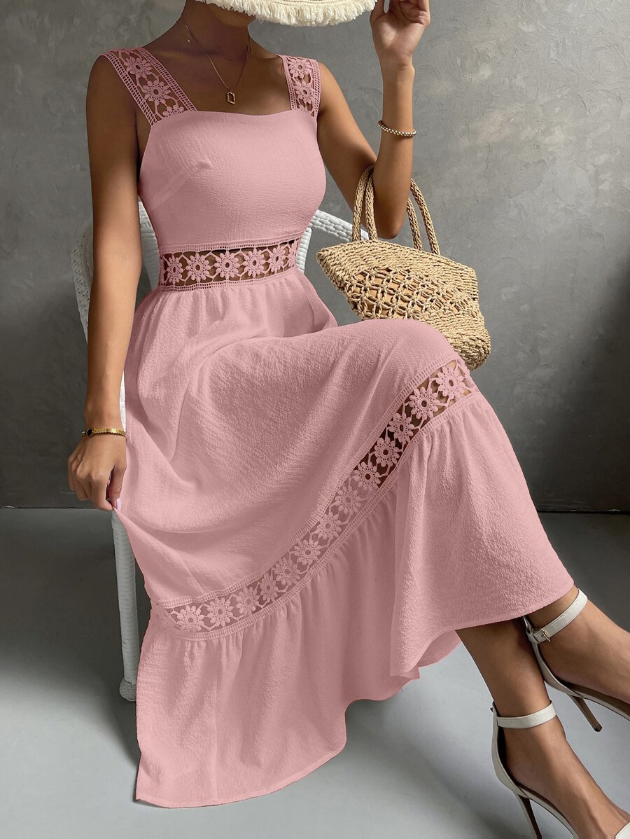 Breezaya Vestido con encaje bajo con fruncido - Rosa - Ver 1
