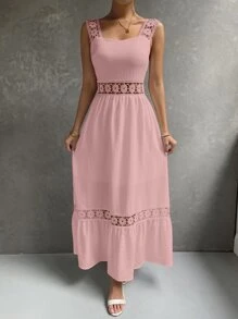 Breezaya Vestido con encaje bajo con fruncido - Rosa - Ver 3