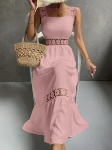 Breezaya Vestido con encaje bajo con fruncido - Rosa - Ver 4