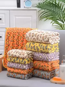 1入組豹紋圖案隨機色毛巾或者1入組浴巾 - 彩色 - 查看 1