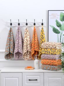 1入組豹紋圖案隨機色毛巾或者1入組浴巾 - 彩色 - 查看 2