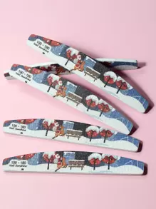 NailSunshine Christmas 5pcs 100/180 Grit Nail File - Multicolor - View 1