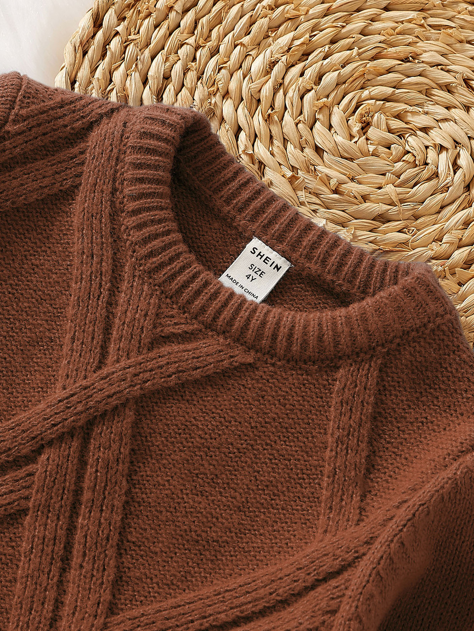 Young Boy Solid Textured Knit Sweater Autumn Fall