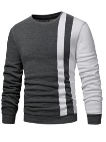 Manfinity Homme Homme Sweat-shirt à blocs de couleurs - Gris foncé - Voir 1