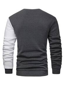 Manfinity Homme Homme Sweat-shirt à blocs de couleurs - Gris foncé - Voir 2