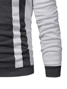 Manfinity Homme Homme Sweat-shirt à blocs de couleurs - Gris foncé - Voir 3
