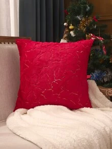 Miater 1pc Sequin Christmas Tree Cushion Cover Không có chất làm đầy - Đỏ - Xem 5