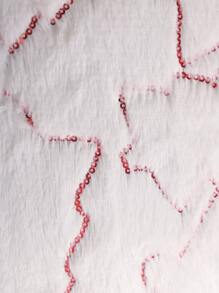 Miater 1pc Sequin Christmas Tree Cushion Cover Without Filler - White - View 3